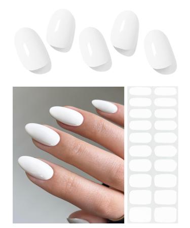 Wahrshei nail foils | White UV gel nail foil | 20pcs nail foil self-adhesive | Gel nail stickers gel polish wraps for nail white