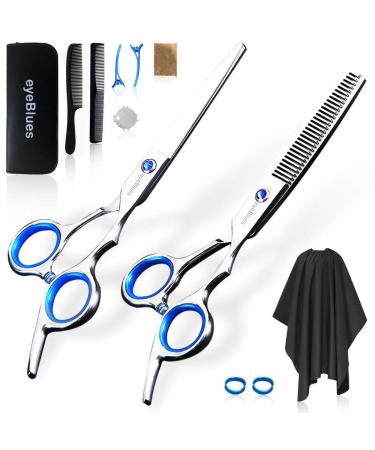 Hair Cutting Scissors Kit , 12Pcs Professional Hair Scissors Set , 4CR Stainless Steel , Hair Cutting Scissors ,Thinning Shears , Comb, Haircut Cloth , Clip , Home Salon and Barber Use