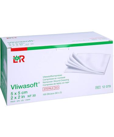 Vliwasoft Nonwoven Sterile Compresses 5x5 cm - Pack of 100 | Ideal for Wound Care - Fast International Shipping - Buy Online on GoSupps.com