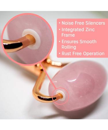 Rose Quartz Roller - Natural Face Massager for Puffiness Lymphatic Drainage & Wrinkle Rejuvenation | International Shipping Available - Buy Online on GoSupps.com