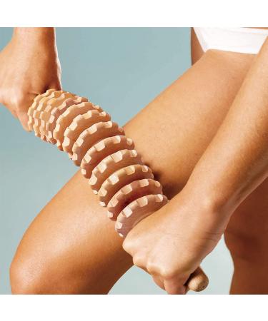 JOYLETUS Curved Wooden Massage Stick Roller for Anti Cellulite Lymphatic Drainage ,Wood Manual Self Therapy Massage Tools for Muscle Deep Tissue,Body Massager for Back Pain Relief Waist Leg Sculpting