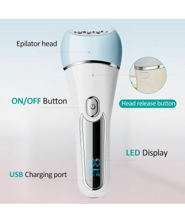 6-in-1 Epilator for Women - IPX7 Waterproof Hair Removal & Exfoliation | Rechargeable Shaver Facial Brush & Massage - Buy Online on GoSupps.com