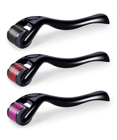 Sunshineface 3 x Microneedle Rollers 0. 3/0 5/1 0 mm Microneedling Roller for Beard Face and Body