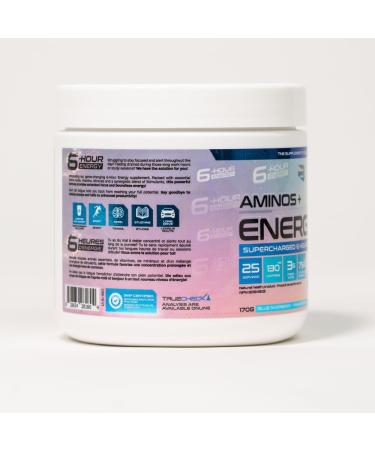 Believe Supplements - Amino+Energy6-6 Hours Energy Supplement with Vitamins Minerals and Stimulants - Boost Focus and Energy - ZERO sugar (Blue Raspberry) - Buy Online on GoSupps.com
