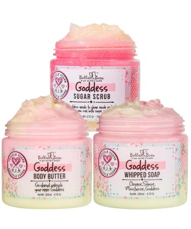 Goddess Sugar Scrub Whipped Bath Soap and Body Butter Bundle