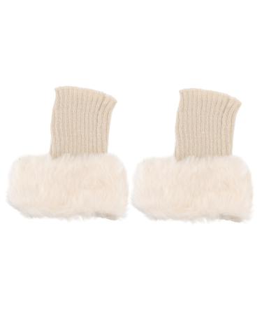 Besportble 2 pairs of boot covers from fur knit pulps for women fluffy leglings fashionable tops for women furry boots boots for women Miss Winter Acrylic