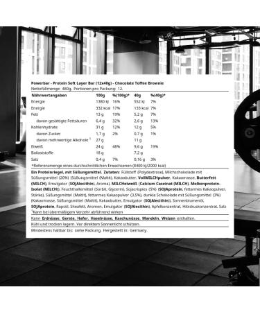 Powerbar - Protein Soft Layer - Vanilla Toffee - 12 x 40 g - High in protein - Palm oil free - Buy Online on GoSupps.com