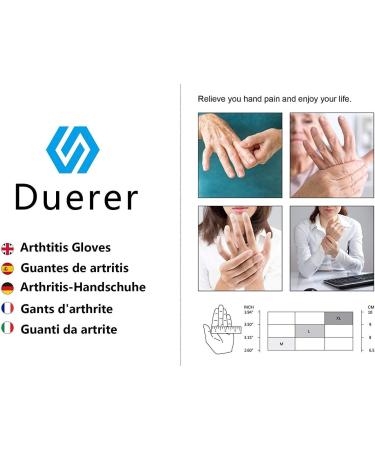 Duerer Arthritis Compression Gloves for Women Men - Fingerless Gloves for Carpal Tunnel, Rheumatoid Arthritis, Tendonitis - Ideal for Computer Typing and Daily Work - Black, Size Medium (1 Pair) - Buy Online on GoSupps.com