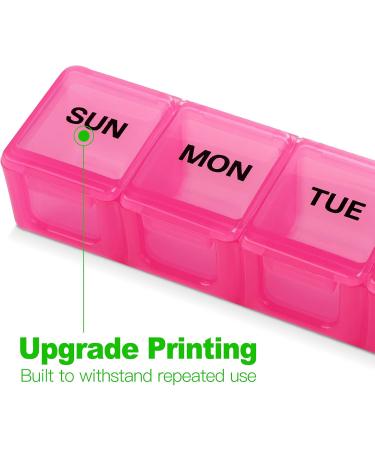 Buy XL Pink Pill Organizer - Extra Large Weekly & Daily Cases for Vitamins Fish Oil & Supplements - Buy Online on GoSupps.com