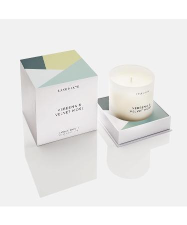 Lake & Skye Verbena & Velvet Moss Candle - 8 oz 50 Hour Burn Time Vegan 100% Soy Wax - Floral Green & Spicy Scent - Buy Online on GoSupps.com