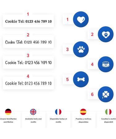 ENGRAVO Personalized Dog Tag Paw in Blue - 33mm with 2 Key Rings | Custom Engraving Available - Buy Online on GoSupps.com