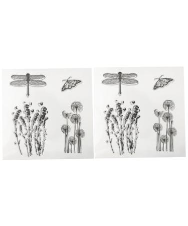 Lurrose 2pcs Postage Stamps Ornament Plant Decor Kidcraft Silicone Seal Stamp Tool T1300 Scrapbook Letter