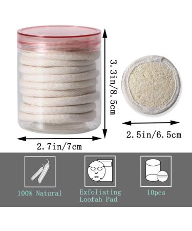 10-Part Natural Luffa Sponge Pads for Face Peeling & Cleansing - Perfect for Spa & Shower - Buy Online on GoSupps.com