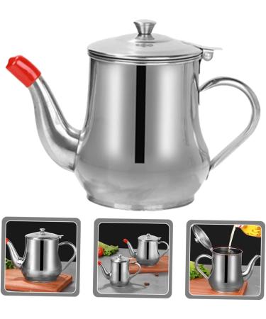 Zerodeko 2pcs Stainless Steel Oil Pot Small Containers Oil Container Bottle Syrup Dispenser Spice Bottles Pot Oil Storage Container Olive Oil Dispenser No- Drip Oil Filter Olives Oil Bottle 20x15cmx2pcs Silverx2pcs - Buy Online on GoSupps.com