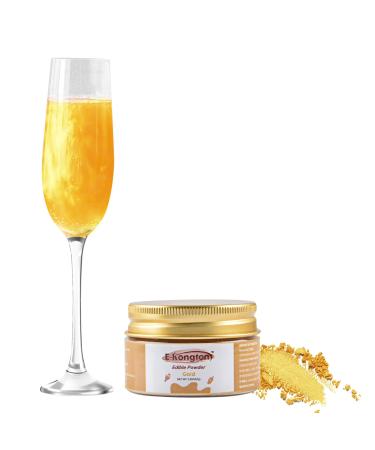 E-congton gold edible gloss dust: 7g edible glitter for drinks fondant cake decoration cookies chocolate and more edible metallic powder vegan and gluten-free