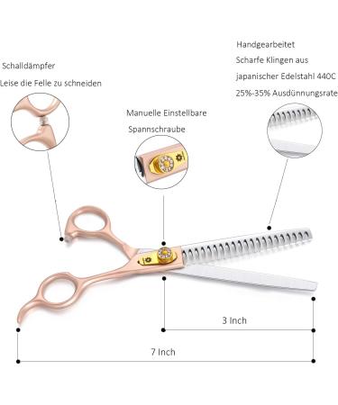 Dream REACH 7-Inch Professional Pet Care Chunker Scissors - Effy 440C Japanese Stainless Steel Dog & Cat Grooming Shears with 25%-35% Thinning Rate - Buy Online on GoSupps.com