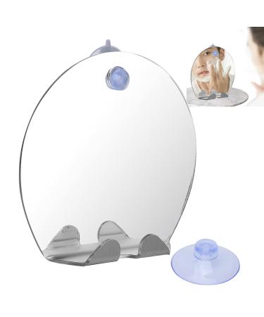 ZJchao Anti Fog Shower Mirror  Fogless Round Shape Bathroom Shaving Mirror Fog Free Wall Hanging Mirrors with Suction Frameless Bathroom Shaving Mirror for Men and Women Home Traveling