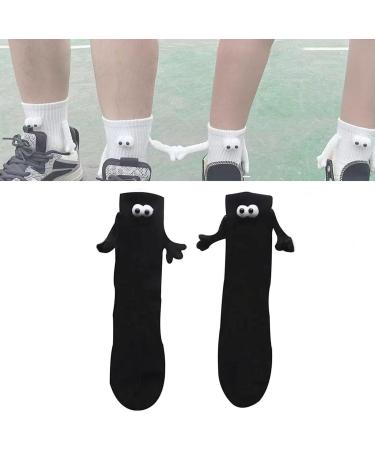 CANBURN Funny Magnetic Suction 3D Doll Couple Socks Magnetic Sucktion 3D Doll Couple Socks 1Pair Black