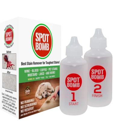 SPOTBOMB Industrial Strength Stain Remover for Carpet, Rugs, Tile and More (Pet Safe) Removes Urine, Feces, Blood, Wine, Coffee, & All Organic Stains, Deep Cleans & Removes Odor - Made in USA 1 Count (Pack of 1)