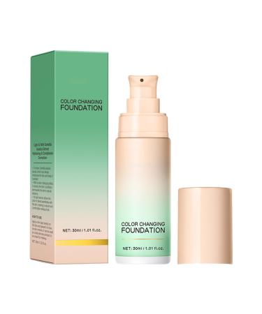 Byuexhp Color change foundation 30ml Long Lasting Facial Concealer Color Correction Cream for Travel Dating Commuting Meeting Gardening and Evening 1