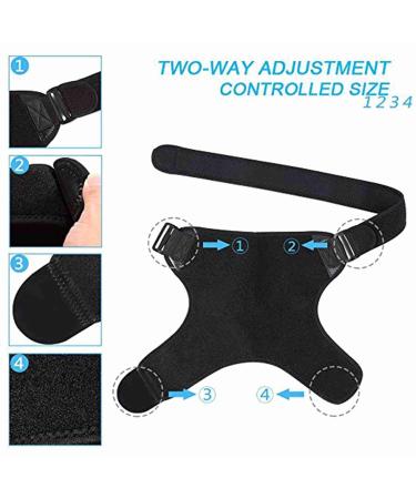 Adjustable Shoulder Support Brace for Rotator Cuff Pain Relief - Left & Right Arm - Includes Mesh Bag & Manual - Buy Online on GoSupps.com
