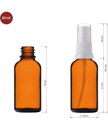 Handsunity 30ml Amber Glass Spray Bottles Set - 12pcs with White Atomizers & 29 Accessories - Ideal for Pharmacy & DIY Use - Buy Online on GoSupps.com
