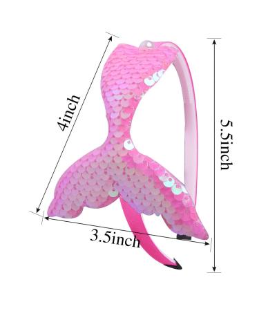 10pcs Girls Sequins Mermaid Party Headbands with Pearl Hair Accessories - Reversible Fish Tail Design for Toddlers & Kids - Buy Online on GoSupps.com