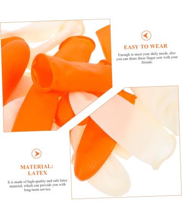 Beaupretty 200pcs Non-Slip Latex Finger Sleeves - Protective Covers for Safe & Comfortable Use - Anti-Static Finger Cots in Orange Beige - Buy Online on GoSupps.com