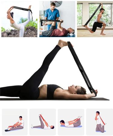Laufe Stretch Band for Yoga & Pilates - 75cm Dehnhilfe with 3 Rings - Sustainable Pain Therapy & Fascia Training - Buy Online on GoSupps.com