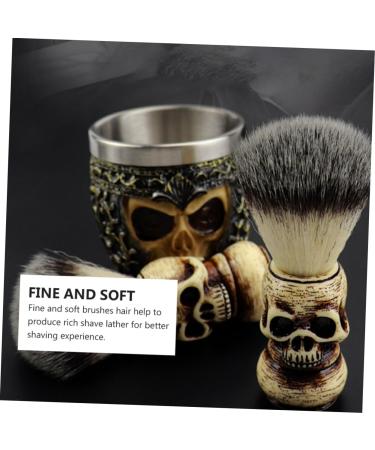Frcolor Skull Beard Brush for Men | Facial Cleaning & Grooming Tool | Ideal for Beard Care & Shaving - Buy Online on GoSupps.com