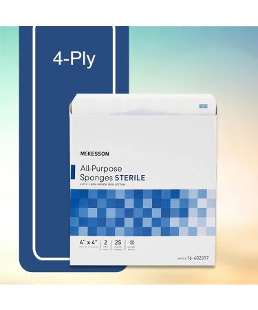 McKesson Sterile All Purpose Sponges 4-Ply Cotton 4x4 Inch - 50 Count - Buy Online on GoSupps.com