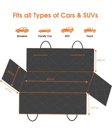 Waterproof Dog Car Seat Cover | Scratchproof Pet Hammock with Side Flaps | Washable Nonslip Backseat Protector for Cars, Trucks, SUVs - Grey - Buy Online on GoSupps.com