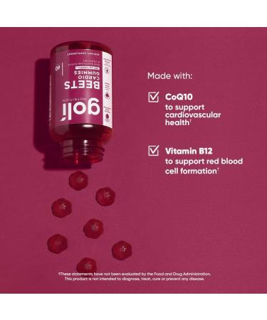 Buy Goli Beets Cardio Gummy Supplements - 60 Count - Vegan Gluten-Free Non-GMO 100mg CoQ10 & Beet Root Extract - Buy Online on GoSupps.com
