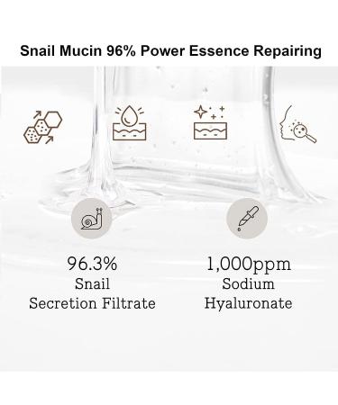 Snail Mucin Serum 96% Essence - Power Repairing & Soothing Skin Care - 100ml (1PCS) - Buy Online on GoSupps.com