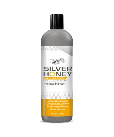 Absorbine Silver Honey Rapid Skin Relief Medicated Shampoo  Medical Grade Manuka Honey & MicroSilver BG  Rejuvenating  Soothing & Hydrating  16 fl oz