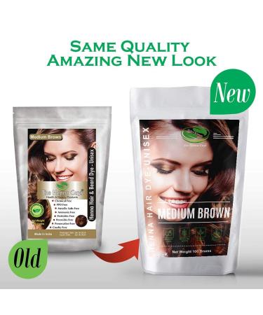 The Henna Guys Medium Brown Henna Hair & Beard Color/Dye - 3.52 Ounce Pack - Buy Online on GoSupps.com
