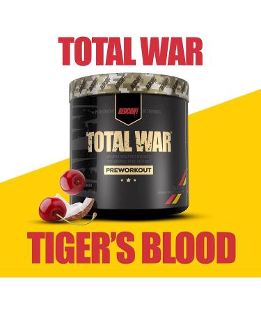 Redcon1 Total War Pre Workout 30 Servings - Boost Energy & Endurance, Focus, Beta-Alanine, 350mg Caffeine, Citrulline Malate, Nitric Oxide Booster - Keto Friendly - Tigers Blood Flavor - 2-Pack - Buy Online on GoSupps.com