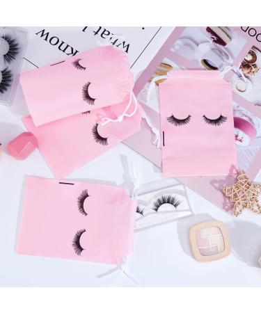MAGEFY 50 Pieces Pink Eyelash Aftercare Bags - Portable Drawstring Packaging for Lashes Business - Ideal Gift for Girls and Women - 6 x 4 Inches - Buy Online on GoSupps.com