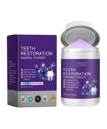 Purple Teeth Whitening Powder Gently Cleans Surfaces Restores Tooth Shine Soothes Gum Discomfort Eliminates Bad Breath and Provides Lasting Freshness(4pcs)