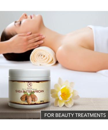 Shea Butter 500g - Pure Butyrospermum Parkii from Africa | Body Butter for Dry Skin Hair & Nails | Natural Emollient & Massage Cream - Buy Online on GoSupps.com