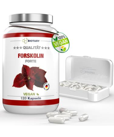 Forskolin - 120 capsules - supply for 4 months - with pill box - 2800 mg (equivalent to 35:1 forskohlii powder) - high dose - vegan - laboratory tested