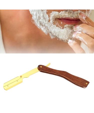 Premium Manual Razor for Professional Hairdressers - Vintage Straight Edge Razor with Durable Anti-Slip Wood | S80-7 Gold Knife Holder - Buy Online on GoSupps.com
