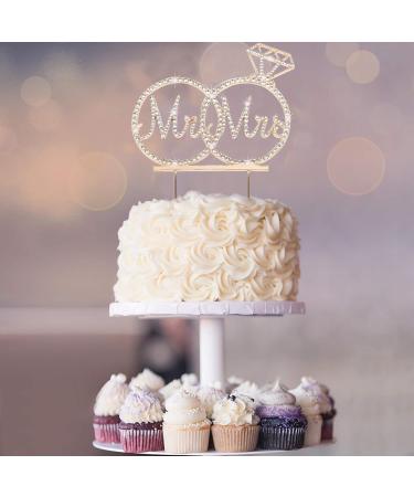 Mr & Mrs Wedding Cake Topper - Sparkling Strass Decoration for Weddings Engagements & Anniversaries - Gold Tortendeko Accessories - Buy Online on GoSupps.com