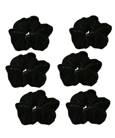 Velvet Large Elastic Hair Ties 6 Pack for Adults Women