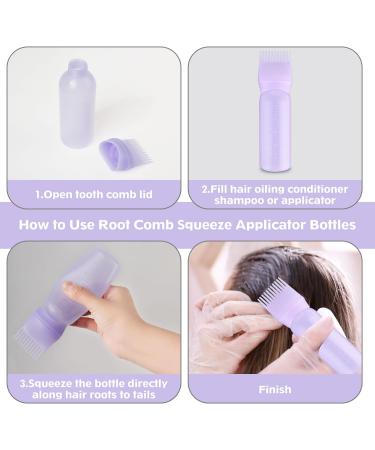 WLLHYF Root Comb Applicator Bottle Brush 6oz - Purple | Hair Dye & Scalp Treatment Styling Tool - Buy Online on GoSupps.com