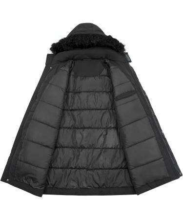 WEEN CHARM Men's Warm Parka Jacket Anorak Winter Coat with Detachable Hood - Black-8828 Small - Buy Online on GoSupps.com