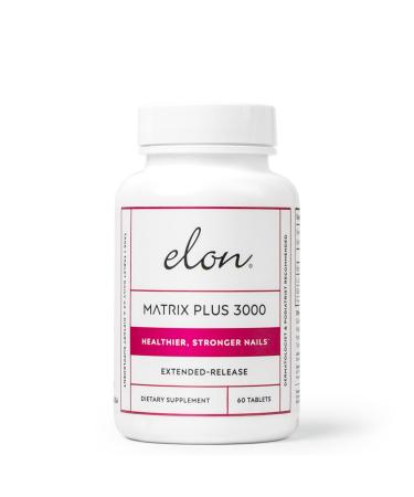 Elon Matrix Plus 3000 Biotin Vitamins for Nail Repair Strengthening and Growth (60 Day Supply) 60 Count (Pack of 1)