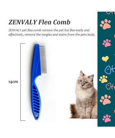 Zenvaly Pet Flea Comb - Effective Tear Stain & Lice Remover for Cats & Dogs - Blue | International Shipping Available - Buy Online on GoSupps.com