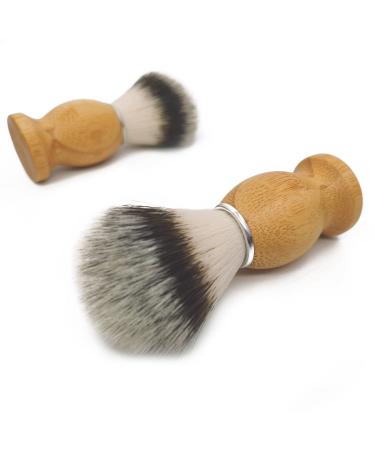 KIKC Handmade Shaving Brush, Professional Design for men's shaving, Synthetic Shaving Tool that can be used with Safety razors, Straight Handle Shavers,A Great Wet Shaving Tool Bamboo,Tri-Color