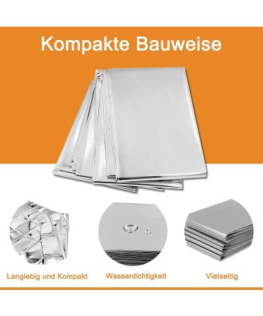 ANCwear Emergency Blankets 6 Pack - Foil Mylar Thermal Space Blankets for Outdoors, Hiking, Survival, First Aid - 52 x 82 Inches - Buy Online on GoSupps.com